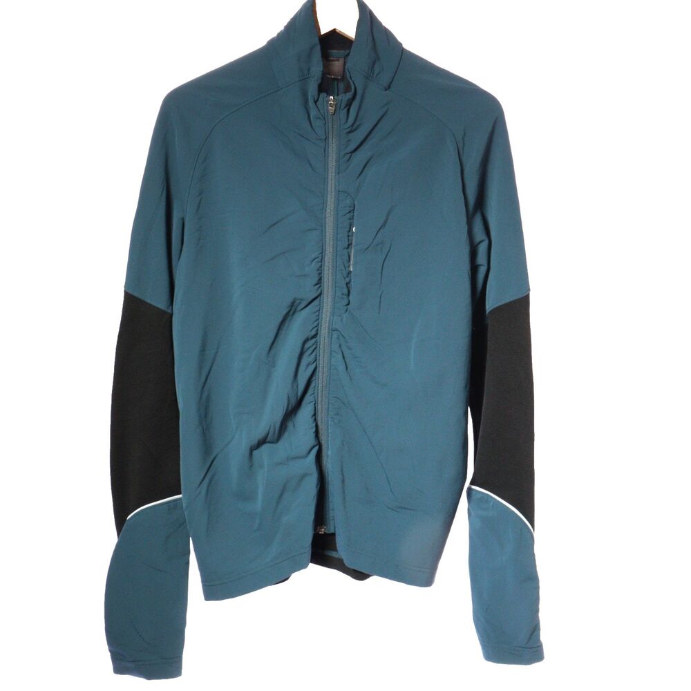 REI Jacket Mens Small Blue Softshell Nylon Wool Blend Wind Resist Outdoor Hiking